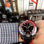 Swiss Replica Omega Seamaster Planet Ocean 600M GMT Deep Black In Red 45.5mm Watch For Sale